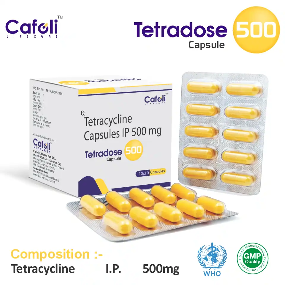 Tetracycline 500mg Capsule from Top Pharma Company in India